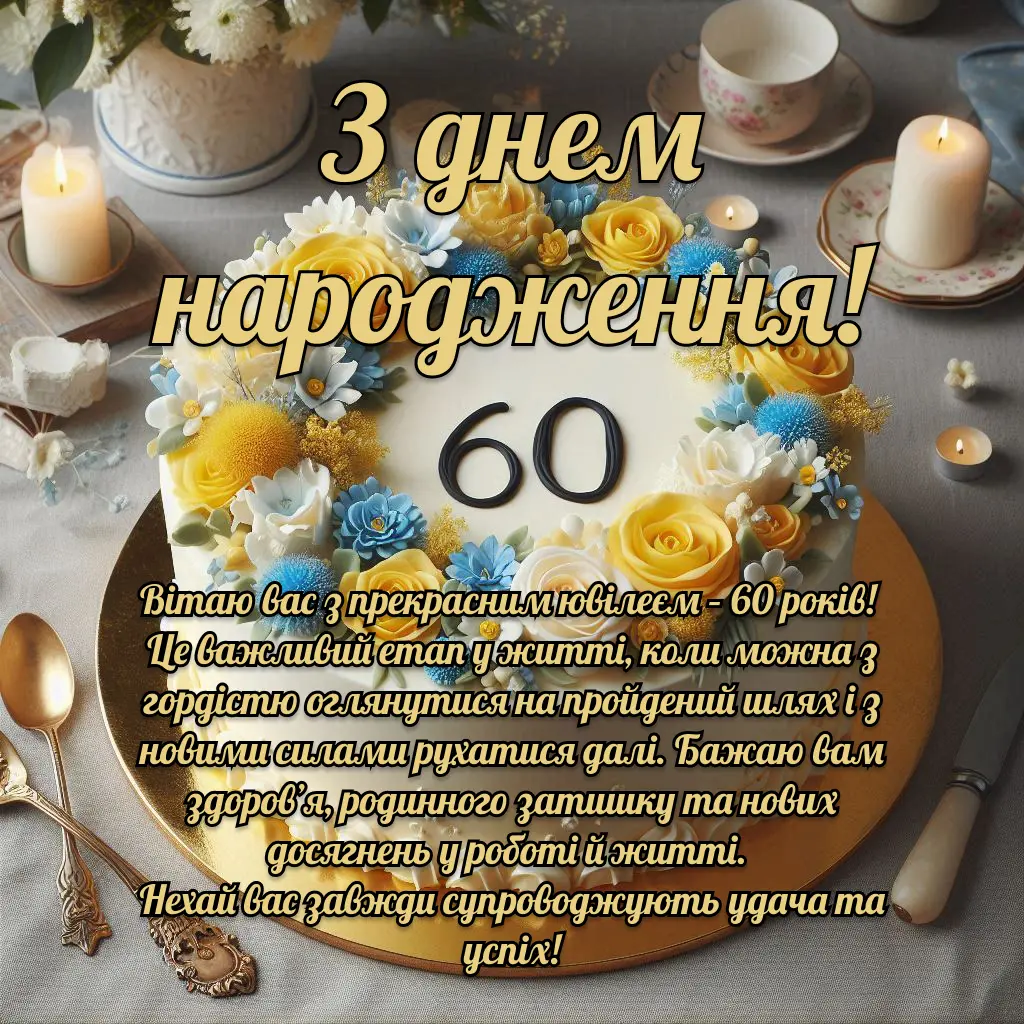 оригінальні привітання з днем народження жінці 60 років - Листівка 11