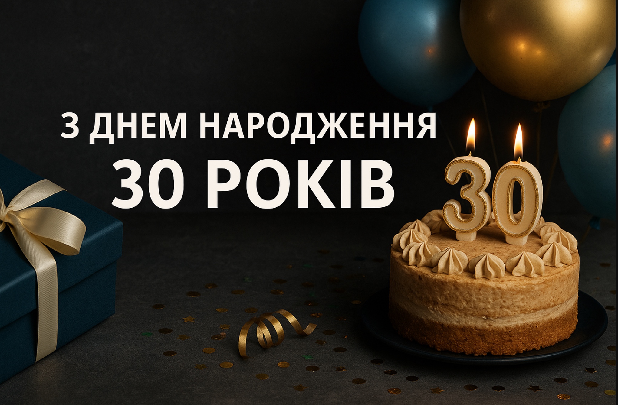 прикольні привітання з 30-річчям - Листівка 13