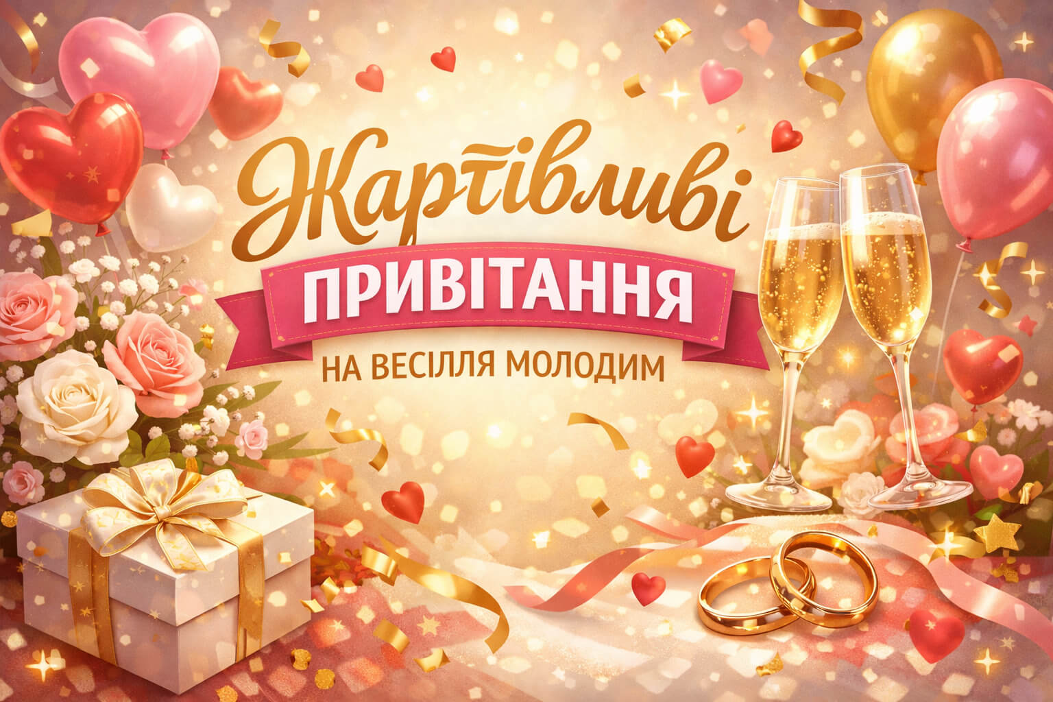 прикольні привітання з весіллям - Листівка 10