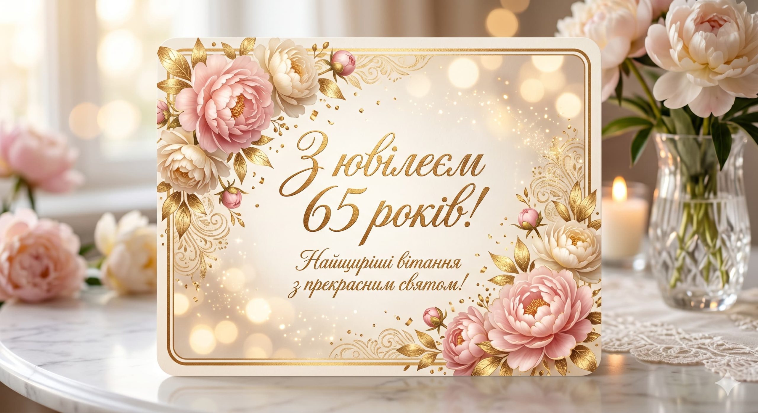 привітання з 65 річчям жінці у віршах - Листівка 6