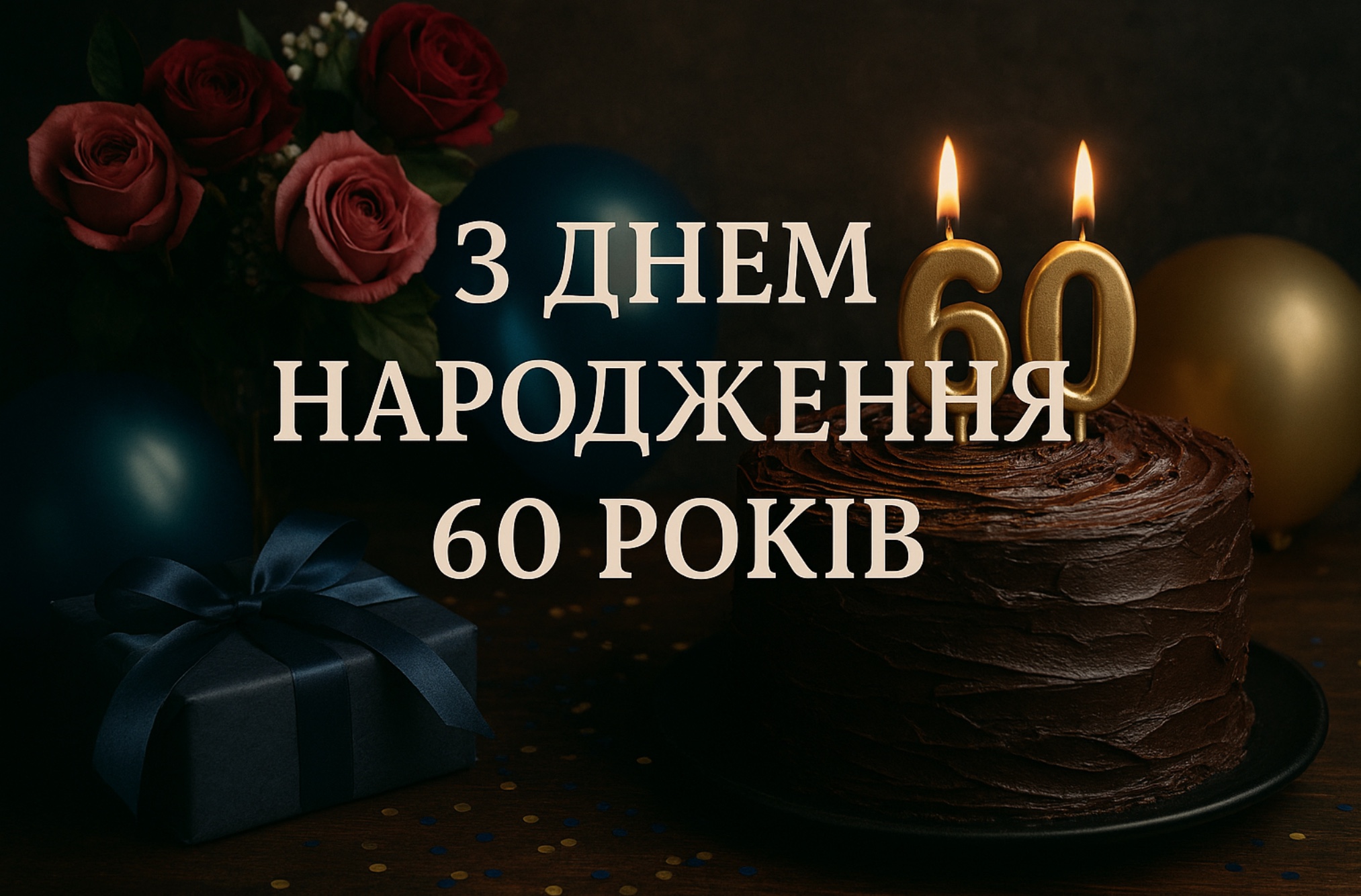 привітання з днем народження чоловіку 60 років - Листівка 9
