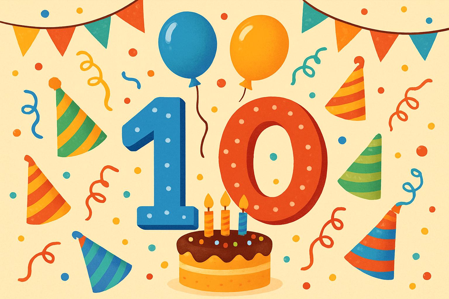 привітання з днем народження дівчинці 10 років - Листівка 9