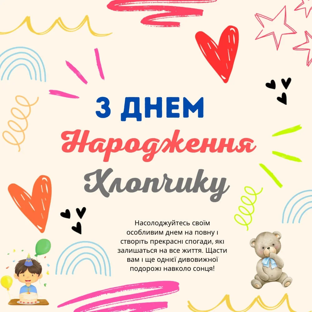 привітання з днем народження підлітку - Листівка 3