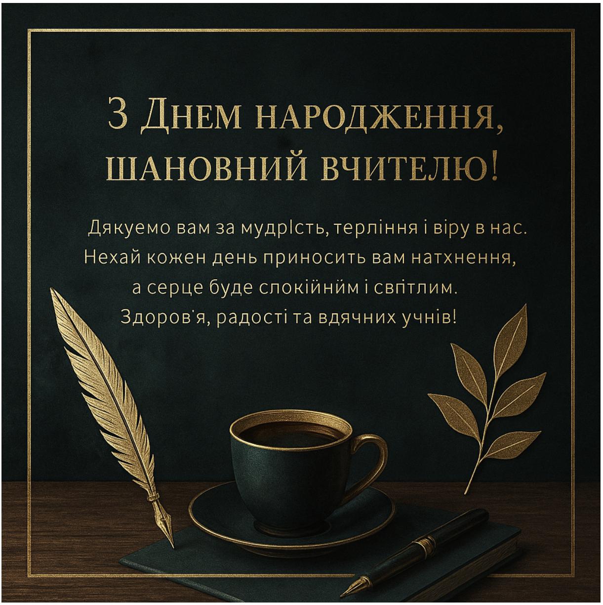 привітання з днем народження вчителю - Листівка 9
