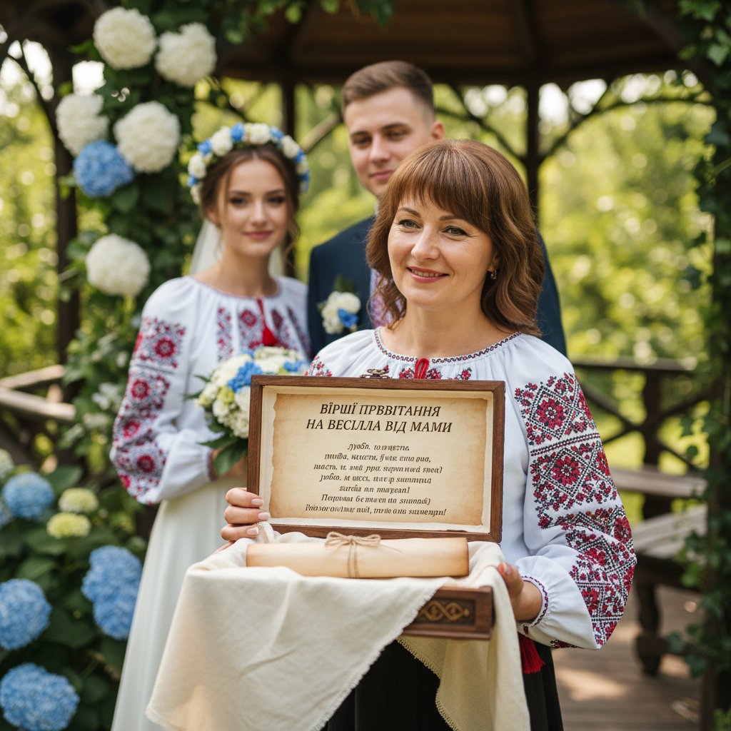 привітання з днем весілля від мами у віршах - Листівка 14