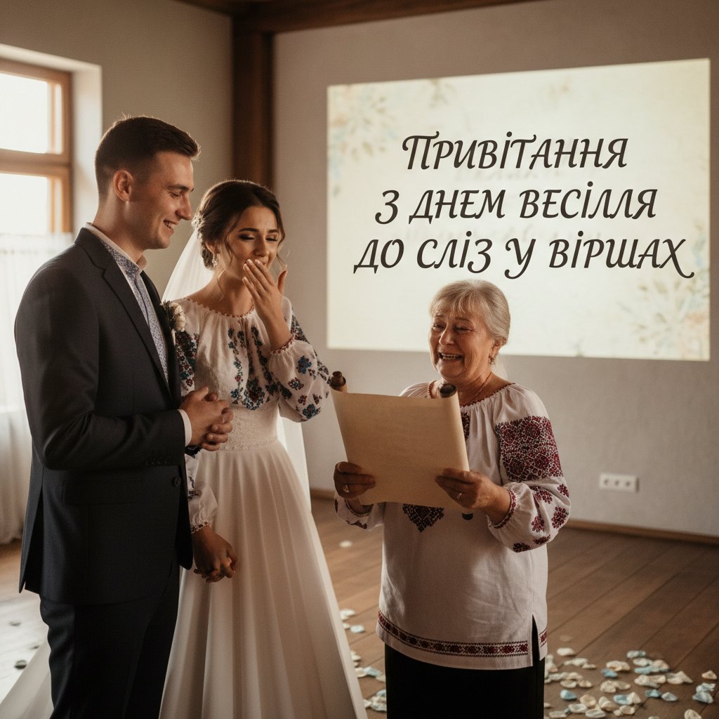 привітання з днем весілля від мами у віршах - Листівка 7