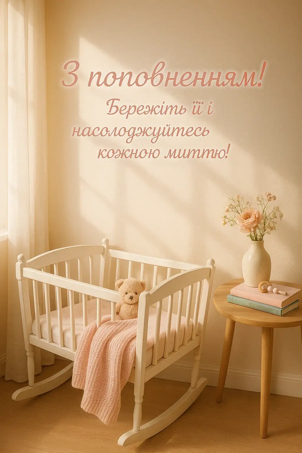 привітання з народженням донечки своїми словами - Листівка 11