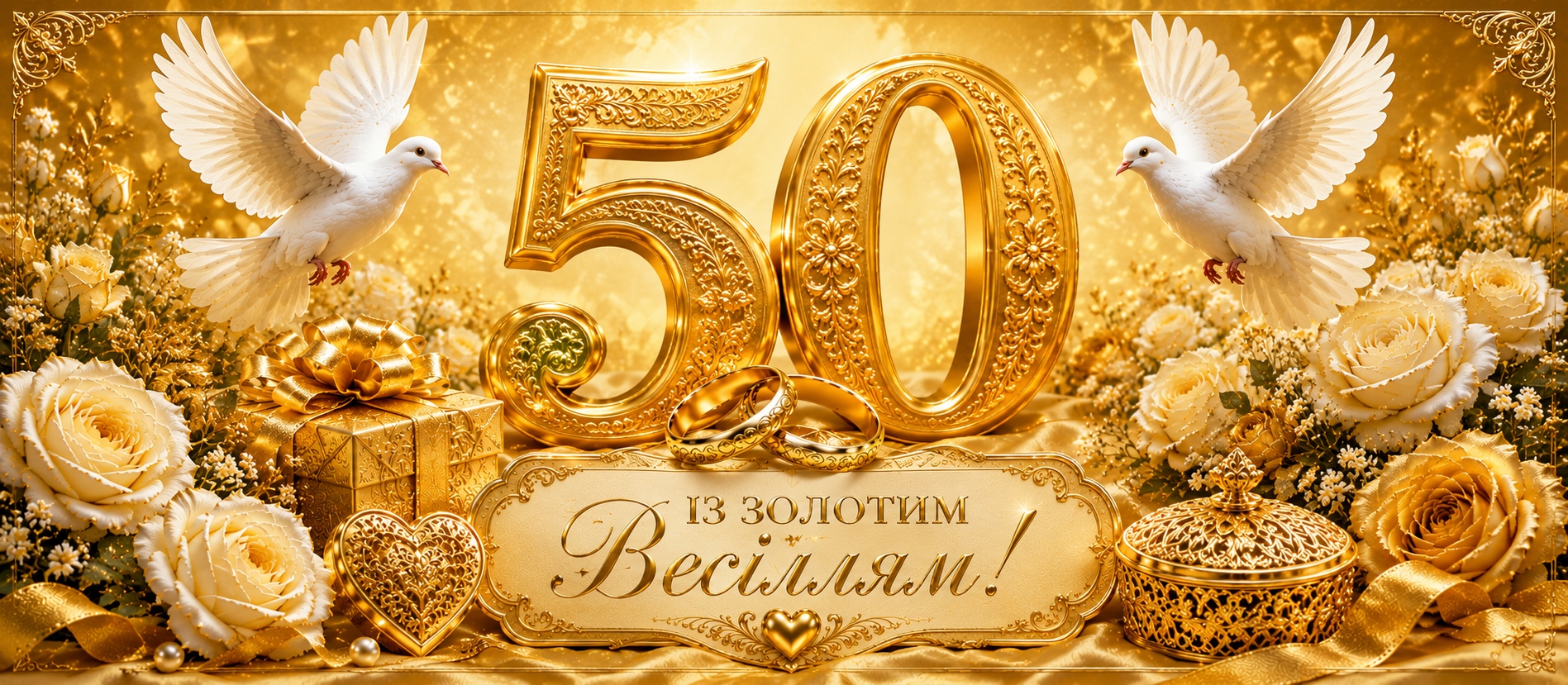 привітання з золотим весіллям 50 років у віршах - Листівка 20