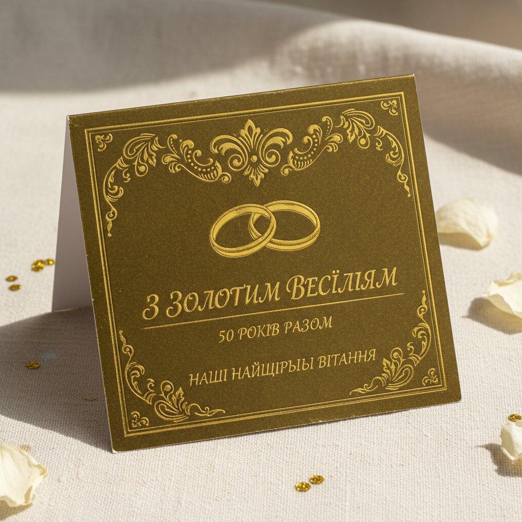 привітання з золотим весіллям 50 років у віршах - Листівка 7