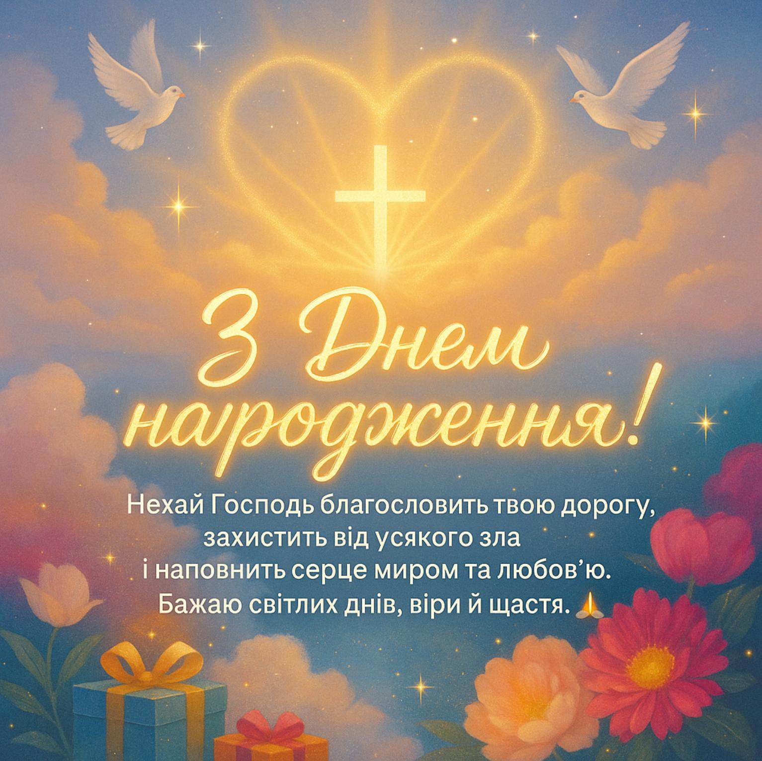 віршовані християнські вітання з днем народження - Листівка 21