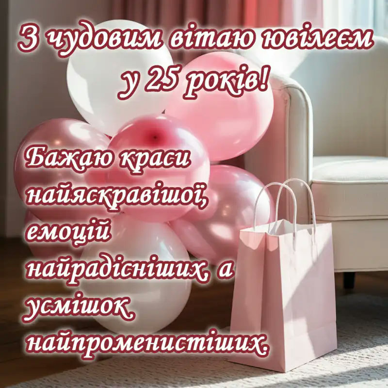 з днем народження 25 років - Листівка 2