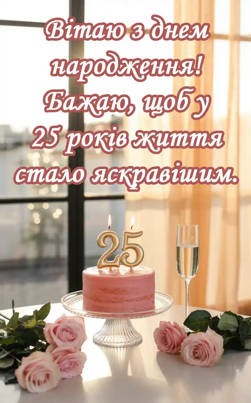 з днем народження 25 років - Листівка 8