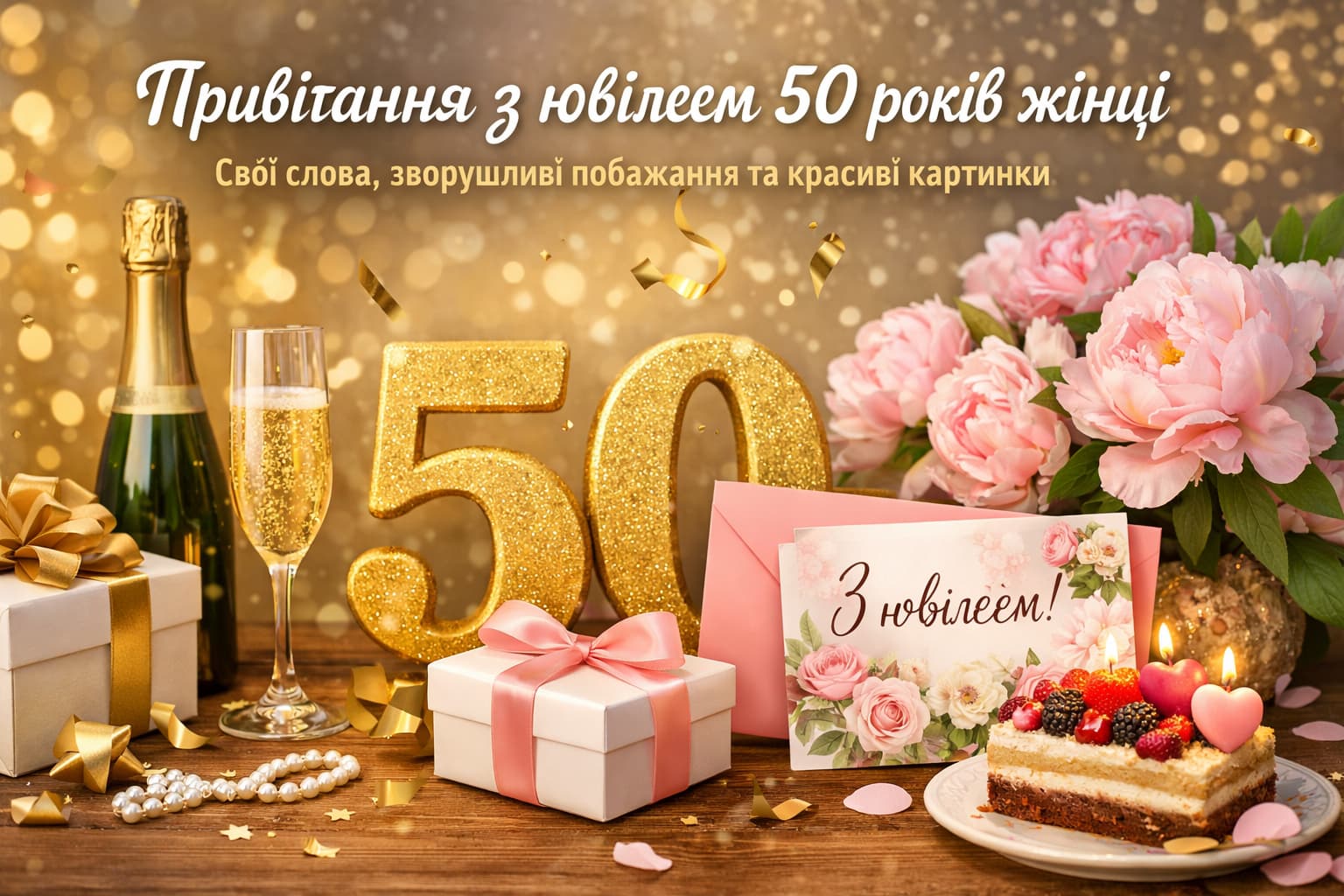 з днем народження 50 років своїми словами - Листівка 6