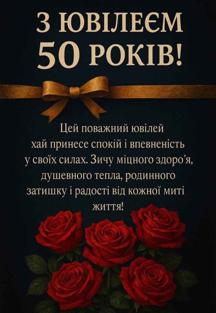 з днем народження 50 років своїми словами - Листівка 8