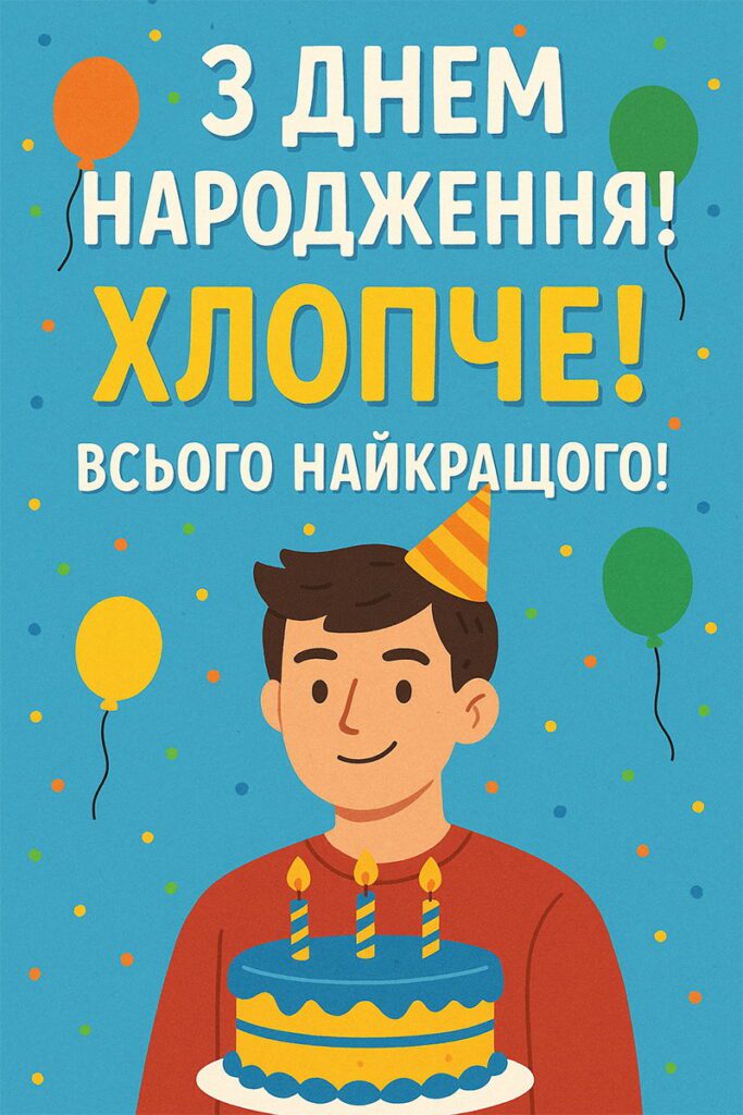 з днем народження хлопцю - Листівка 6