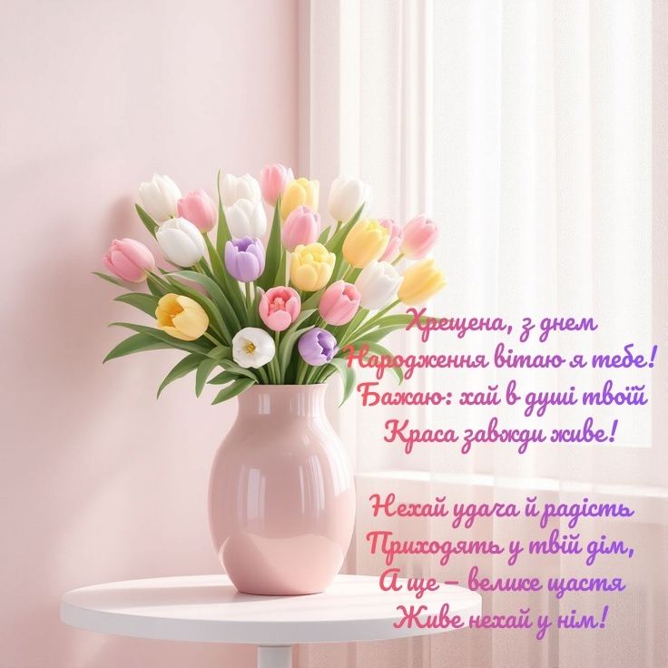 з днем народження хрещена - Листівка 9