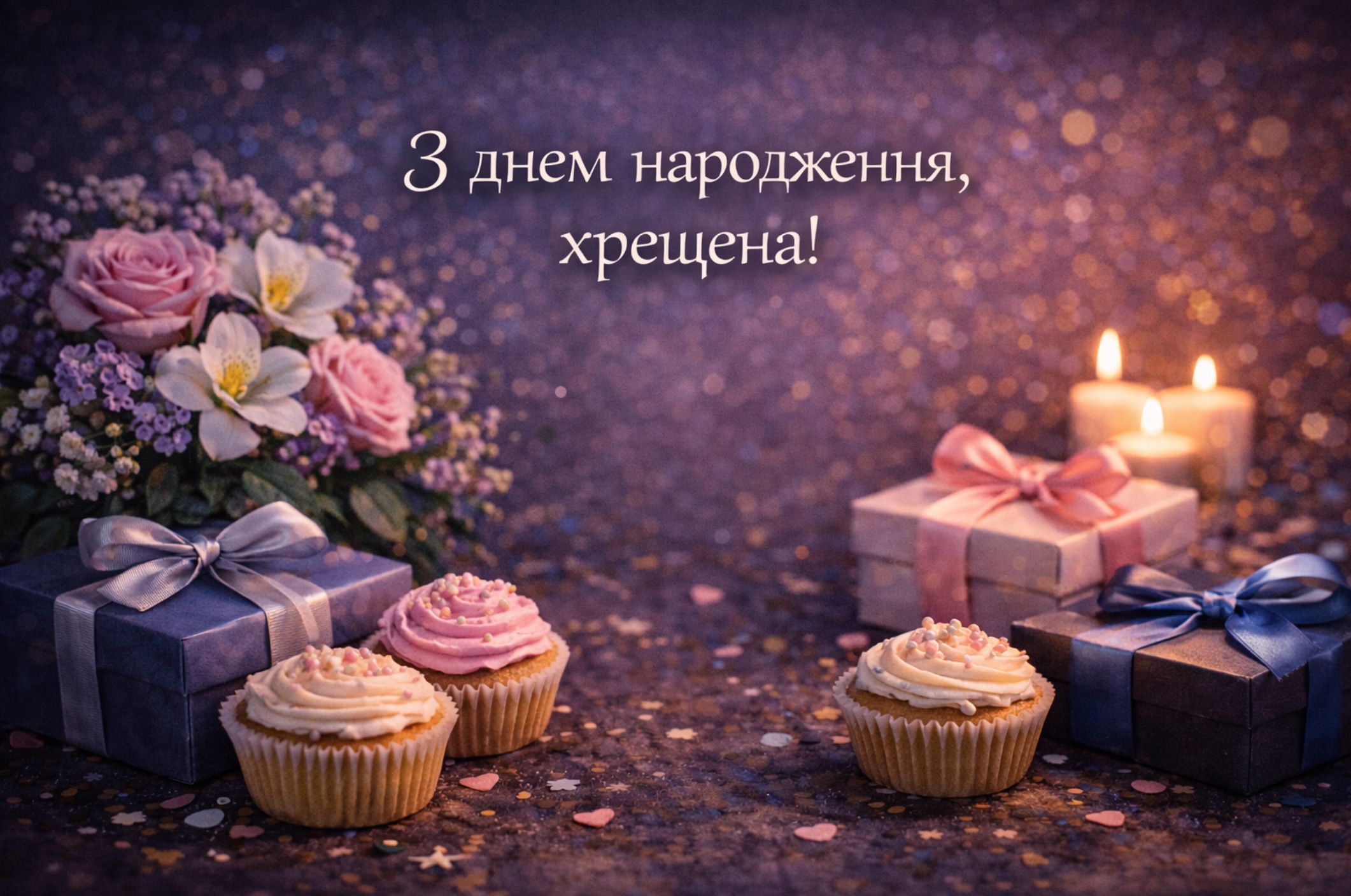 з днем народження хрещена - Листівка 12