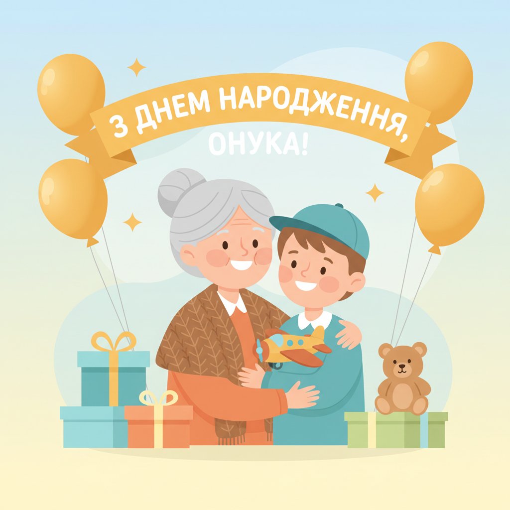з днем народження онука картинки - листівка 26