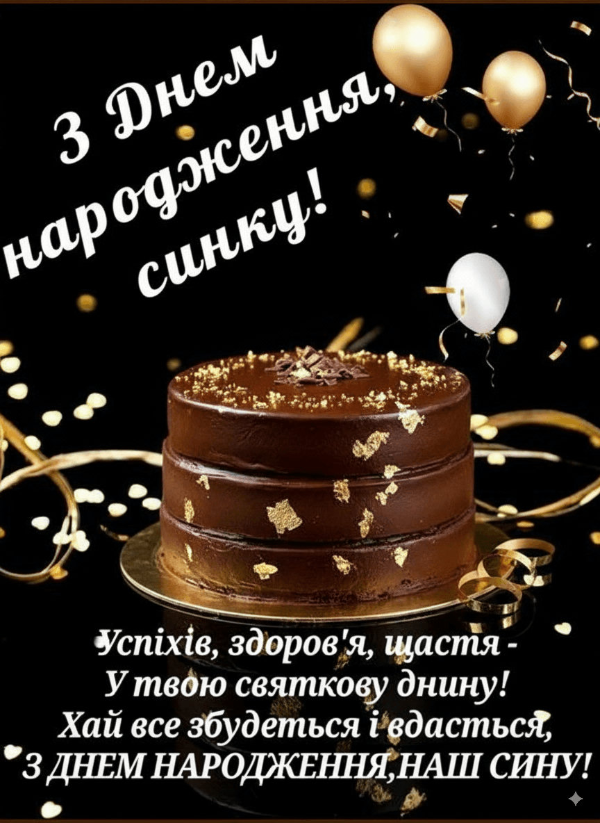 з днем народження сину - Листівка 3
