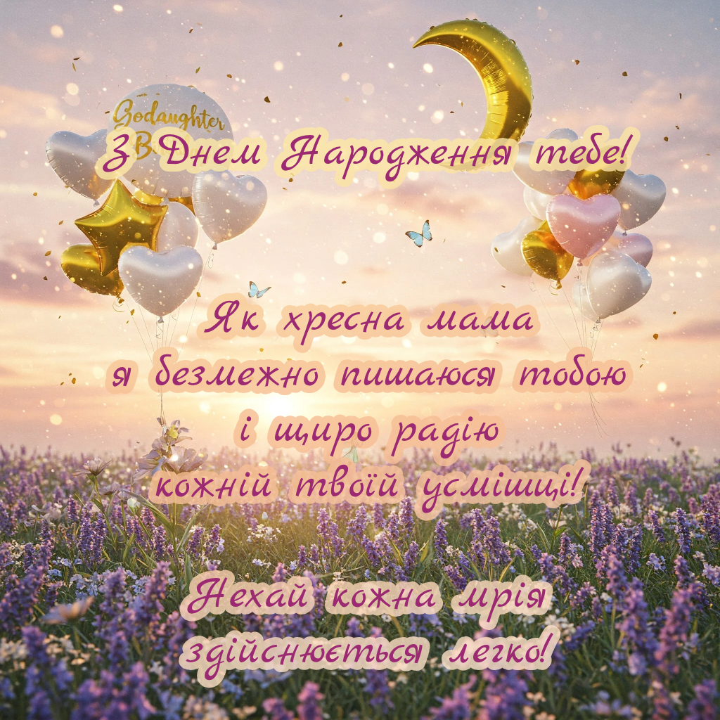 хрещениці привітання похресниці від хресної мами - Листівка 8