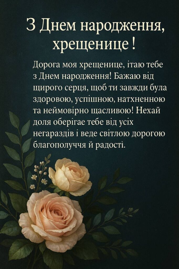 привітання хрещеного з днем народження - Листівка 18