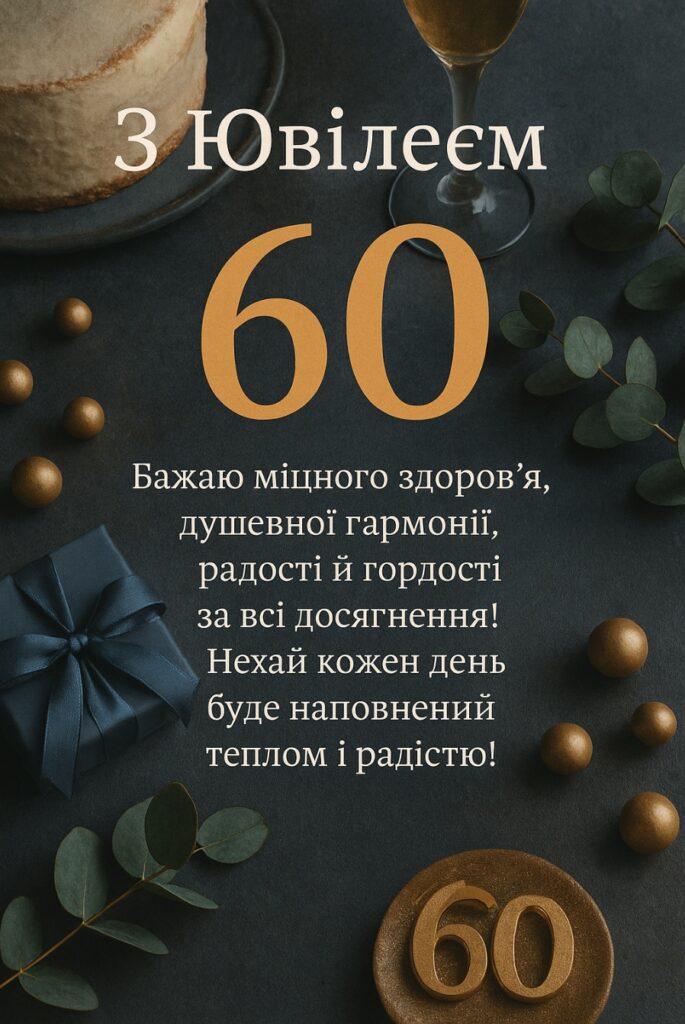 привітання з 60-річчям чоловікові - Листівка 10