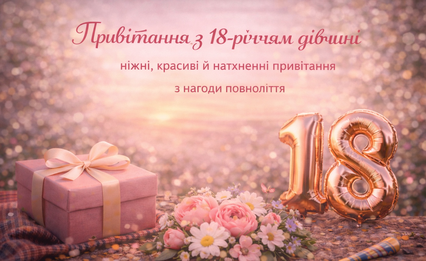 привітання з днем народження 18 років - Листівка 7