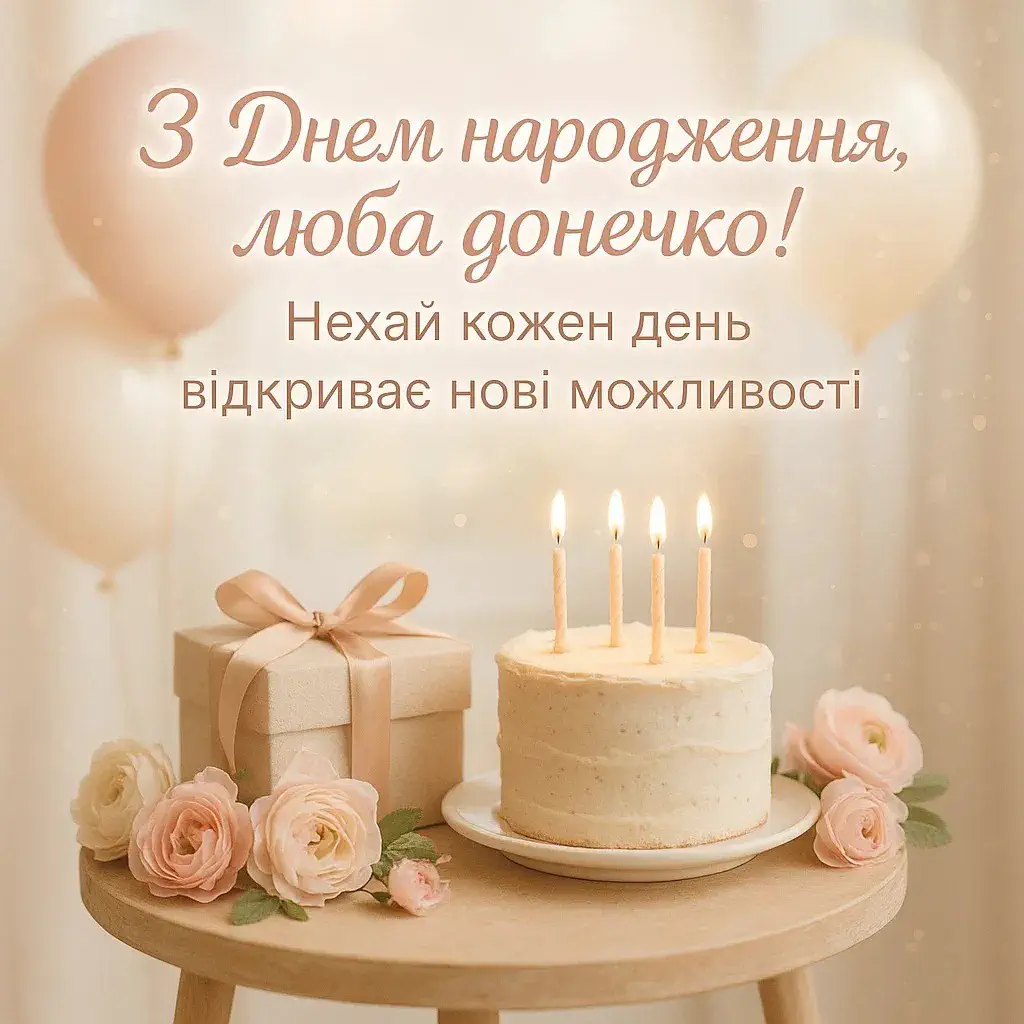 привітання з днем народження для дорослої дочки від мами - Листівка 13