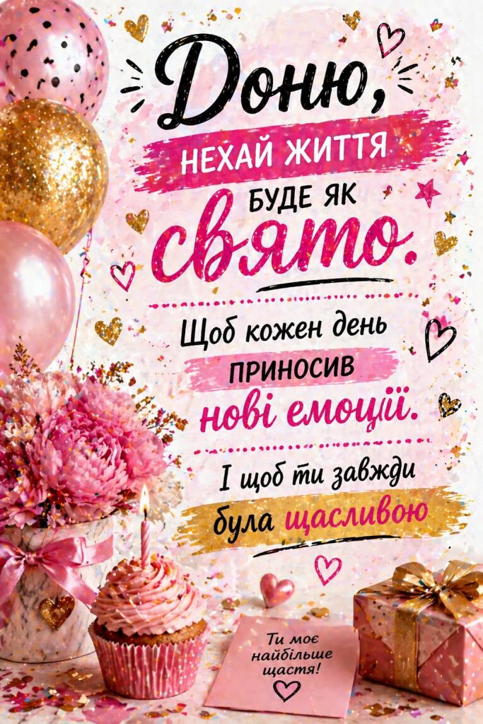 привітання з днем народження для дорослої дочки від мами - Листівка 9