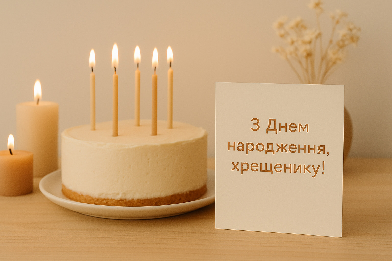привітання з днем народження хрещеника - Листівка 16