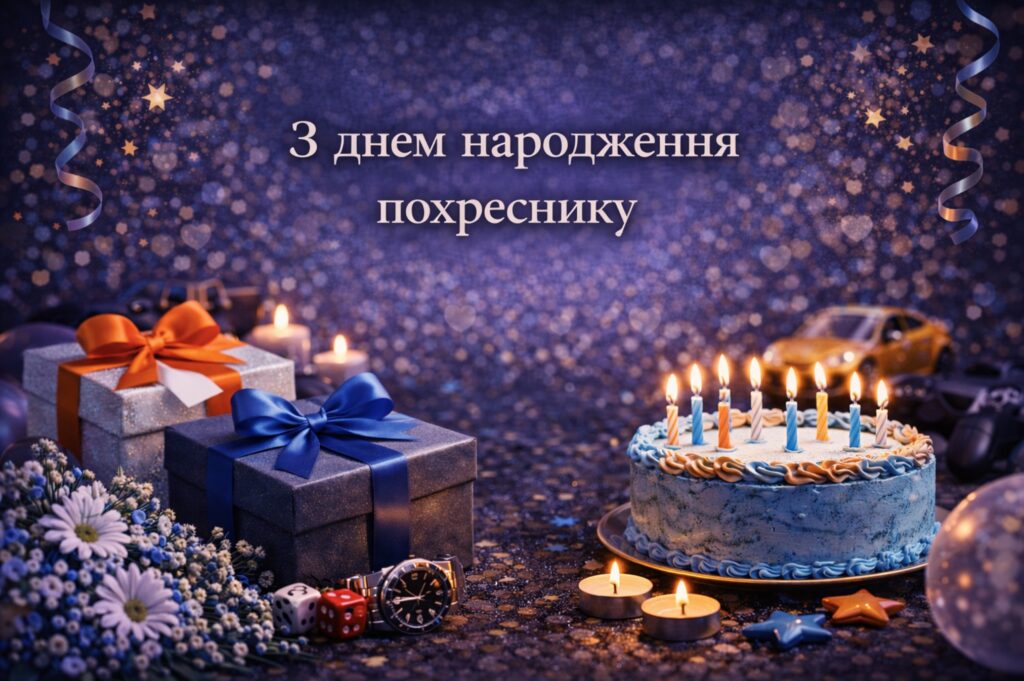 привітання з днем народження хрещеника - Листівка 19