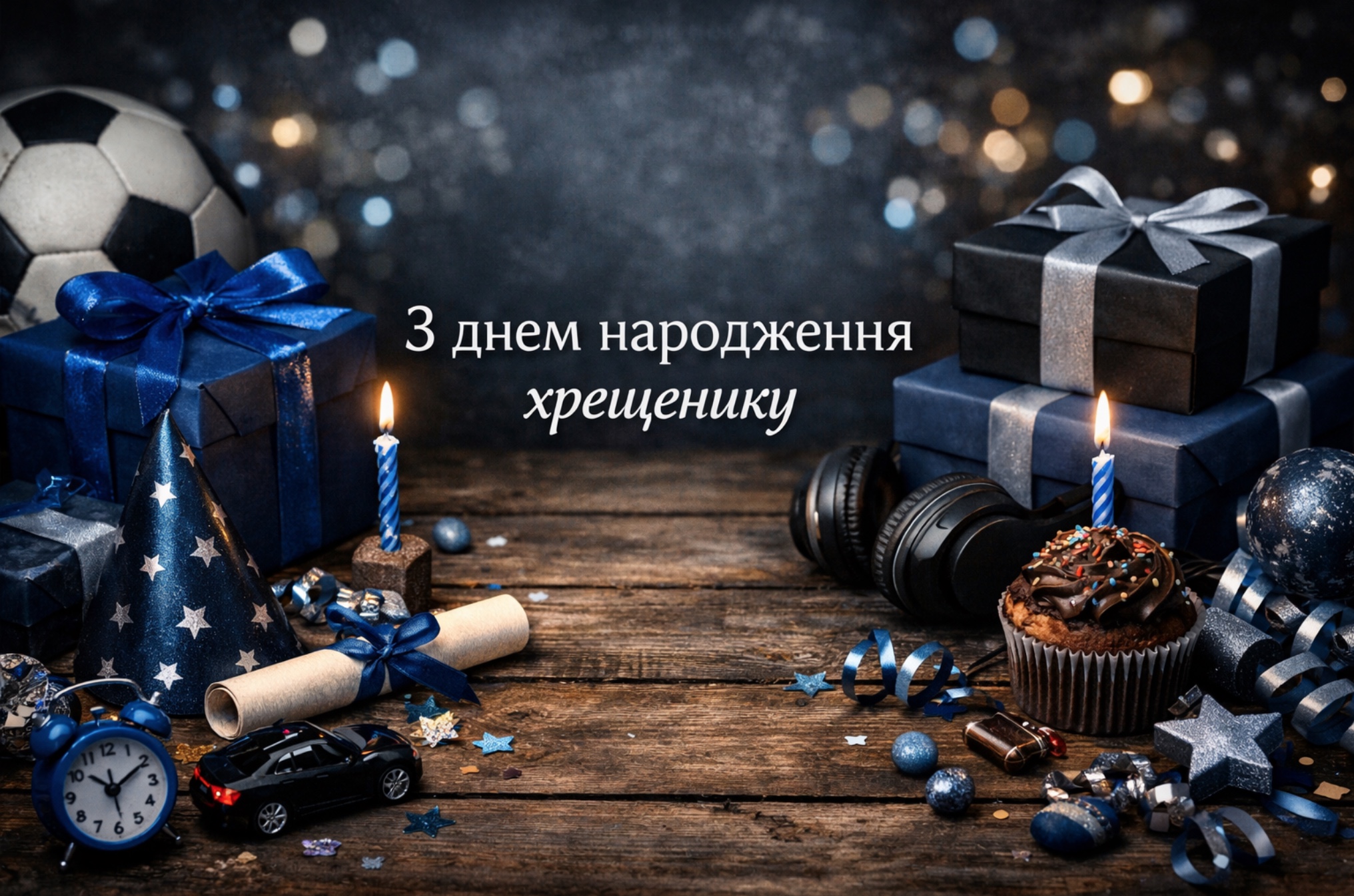 привітання з днем народження хрещеника - Листівка 20