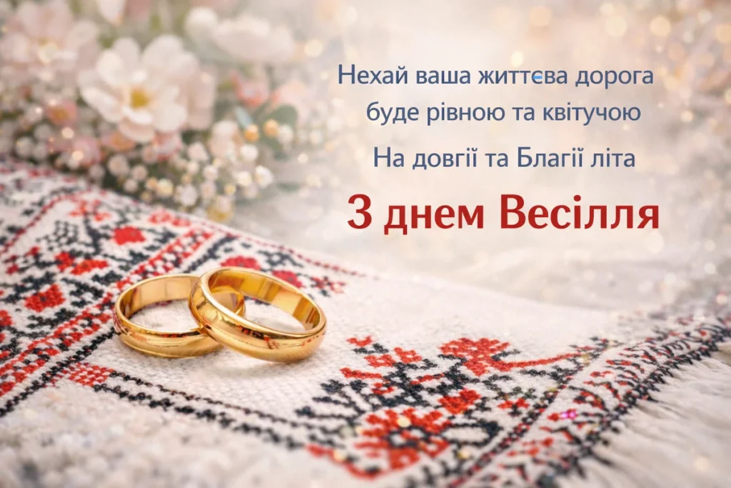 привітання з одруженням своїми словами - Листівка 11
