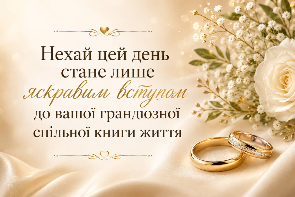 привітання з одруженням своїми словами - Листівка 2
