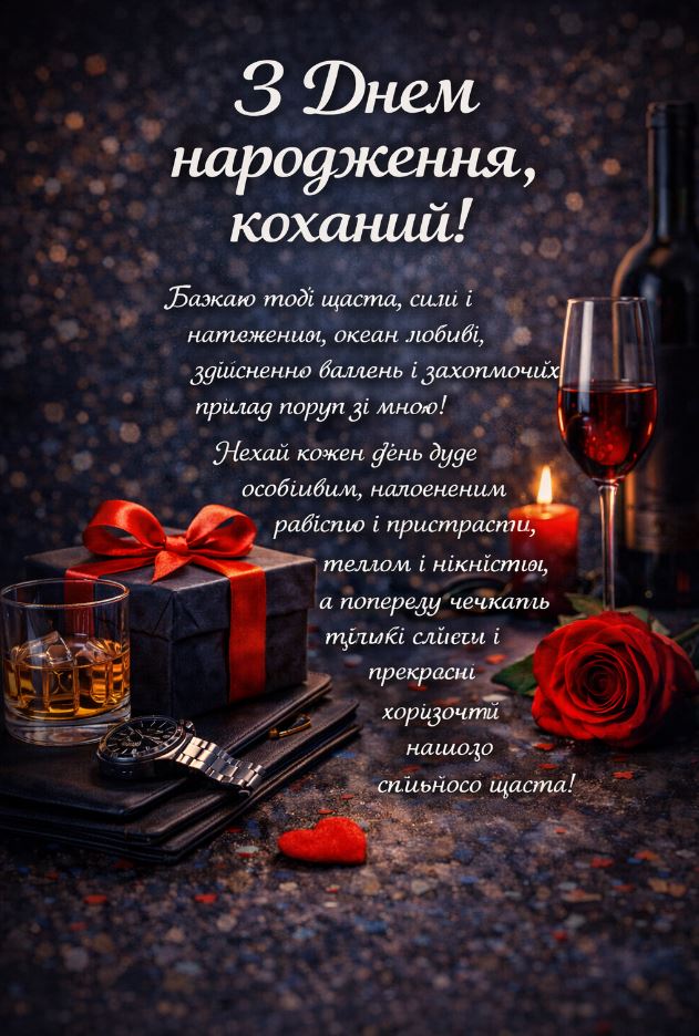 привітати чоловіка з днем народження - Листівка 8