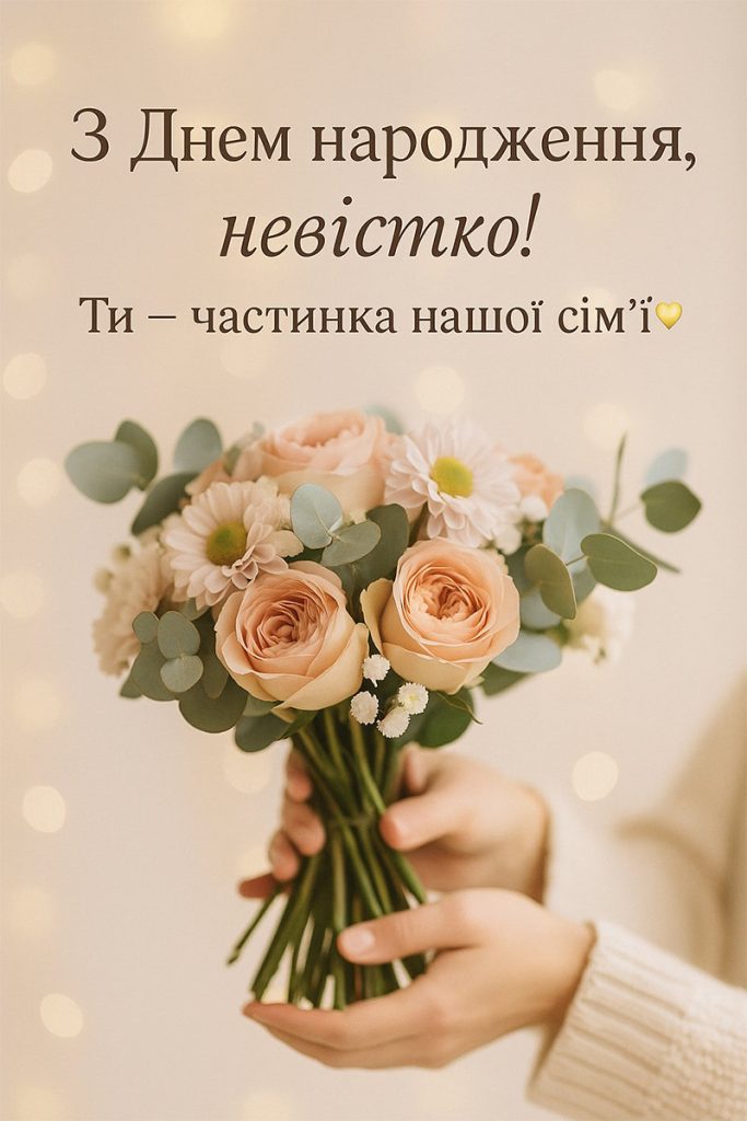 зворушливі привітання з днем народження невістці - Листівка 11
